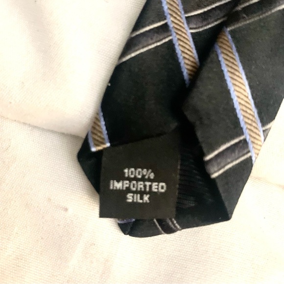 Michael Kors Silk Tie Black with Silver and White Checkered Pattern Classic - Picture 3 of 3